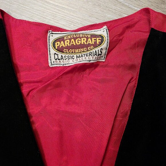 Vtg Paragraff Clothing Black Red Suede Satin Vest Bram Storkers Dracula Sz LG - Picture 3 of 6